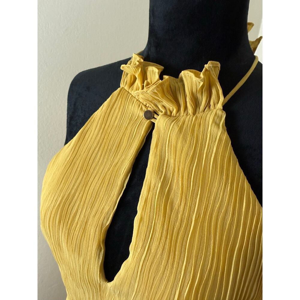 Keepsake The Label Skylines Golden Yellow Pleated Midi Dress L - Picture 4 of 11